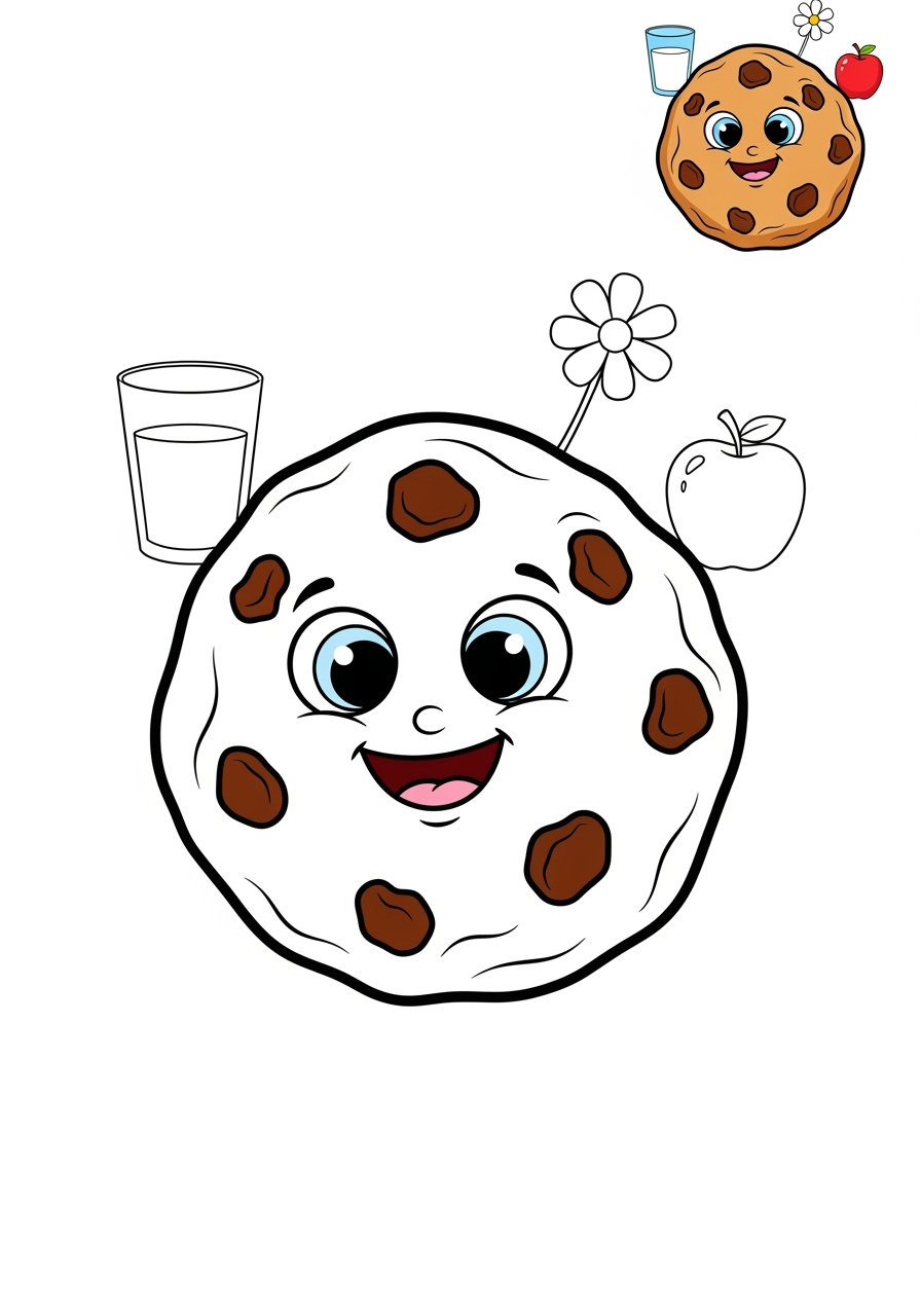 medium food and treats Desserts cookie kids coloring page 1
