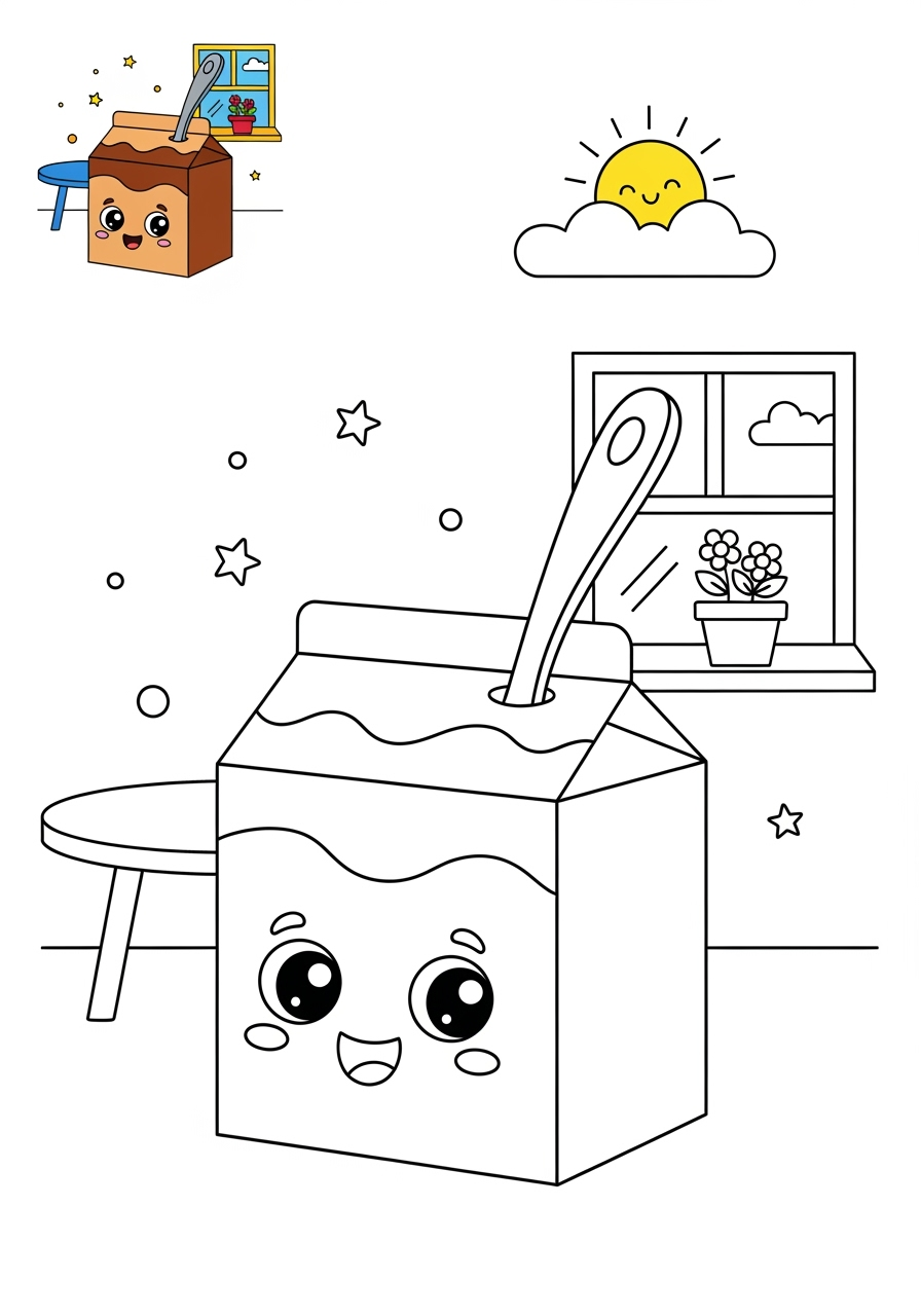 medium food and treats Desserts pudding kids coloring page 0
