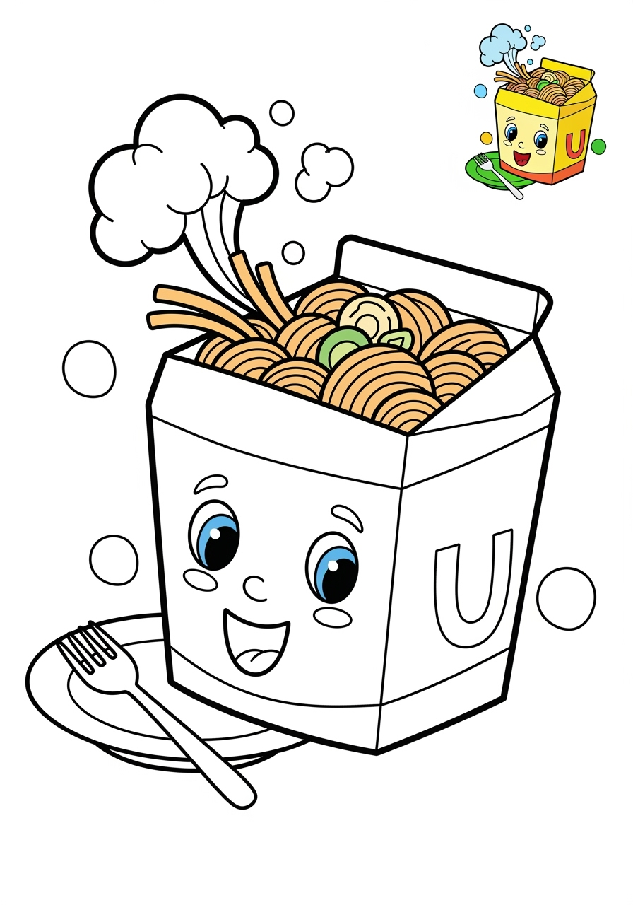 medium food and treats Snacks & Meals noodles kids coloring page 0