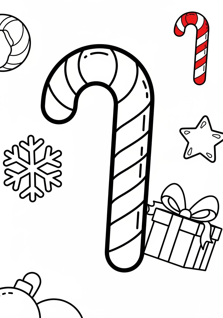medium holidays and celebrations Christmas candy cane kids coloring page 0