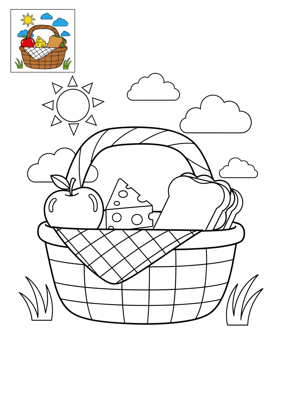 medium holidays and celebrations Easter basket kids coloring page 0