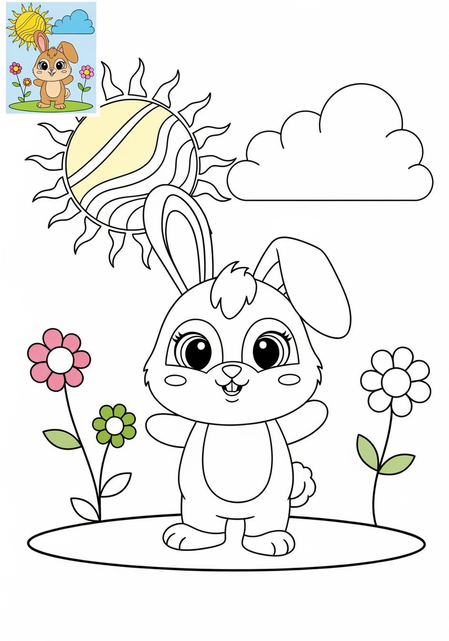 medium holidays and celebrations Easter bunny kids coloring page 0