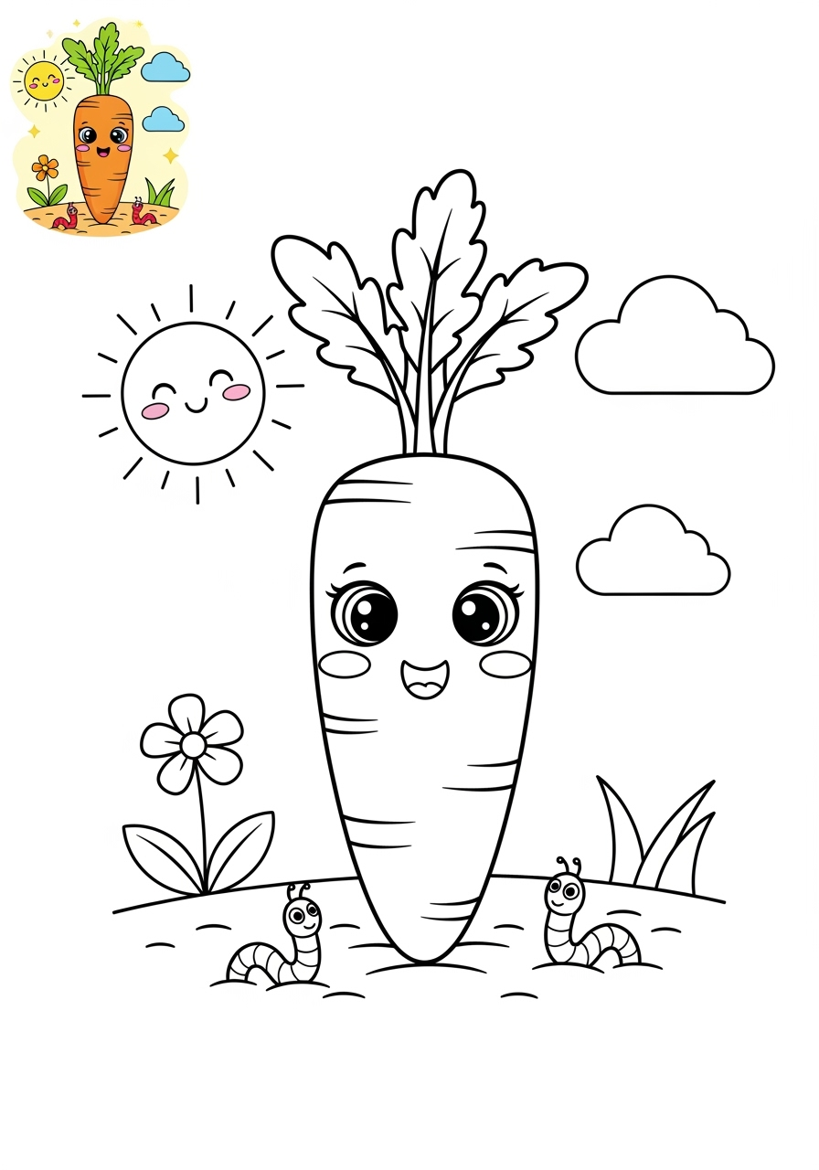 medium holidays and celebrations Easter carrot kids coloring page 0