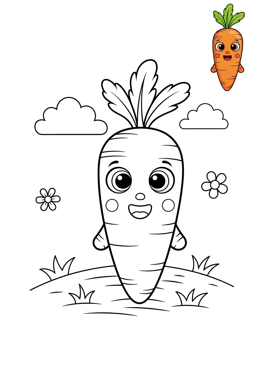 medium holidays and celebrations Easter carrot kids coloring page 1