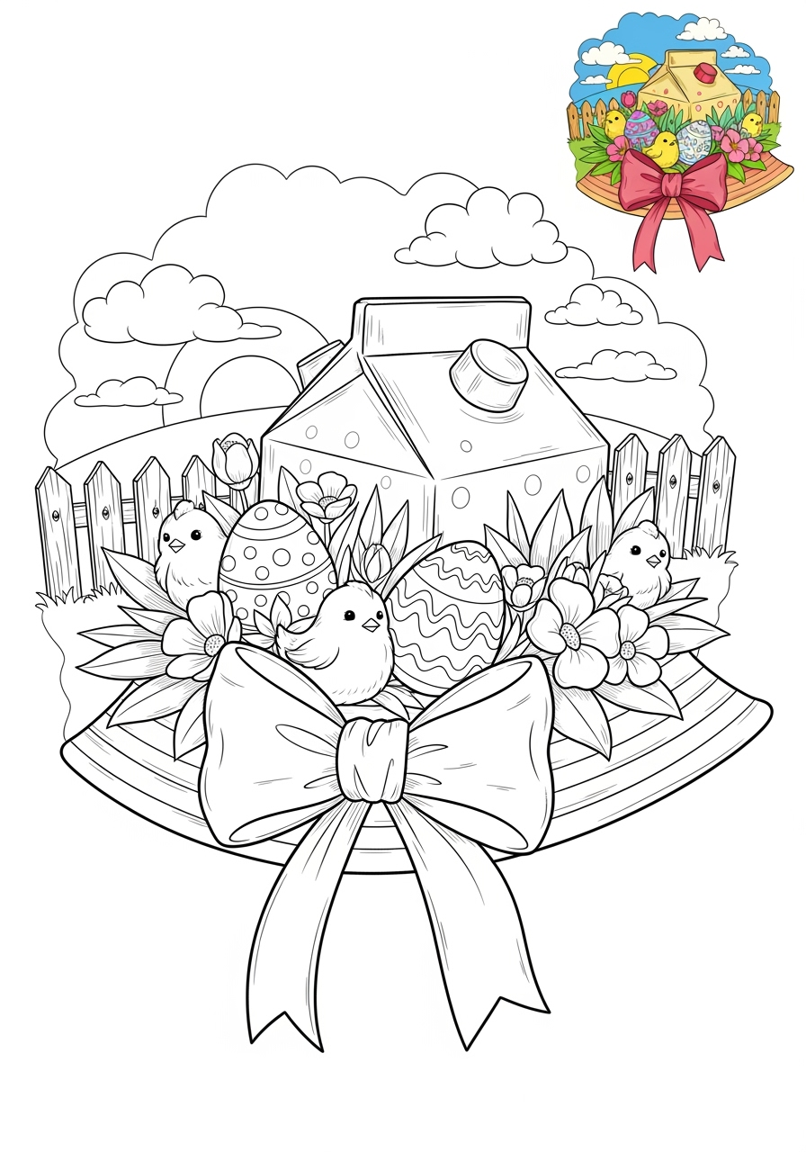 medium holidays and celebrations Easter easter bonnet kids coloring page 1