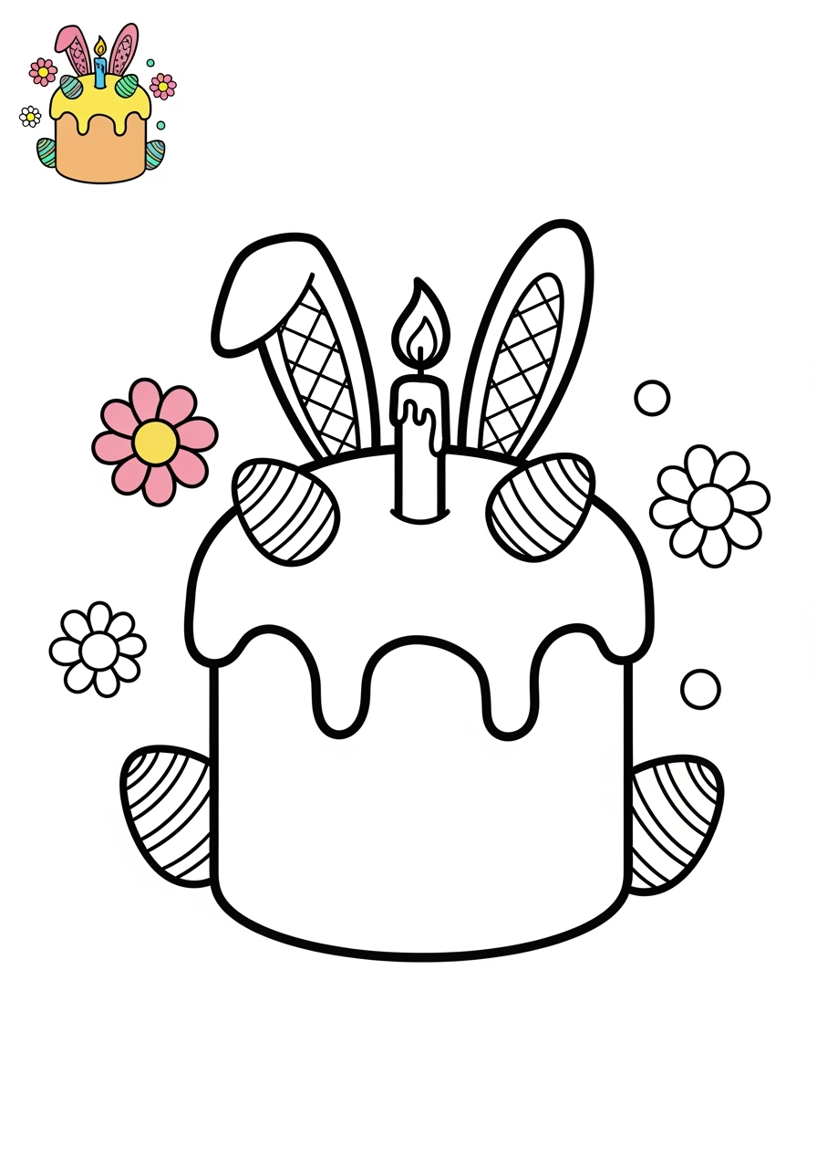 medium holidays and celebrations Easter easter cake kids coloring page 0