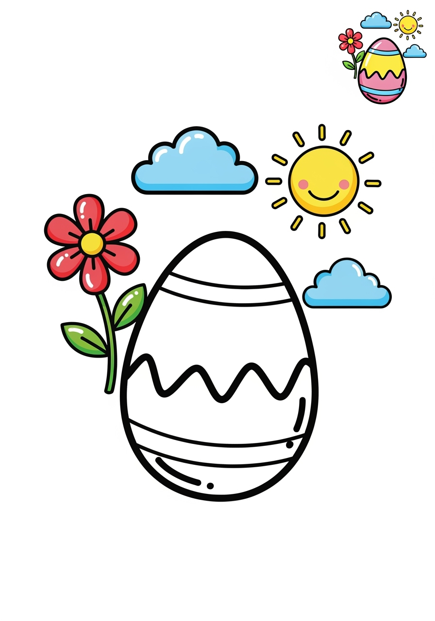 medium holidays and celebrations Easter easter egg kids coloring page 1