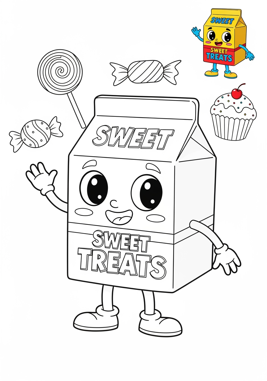 medium holidays and celebrations Halloween candy kids coloring page 1