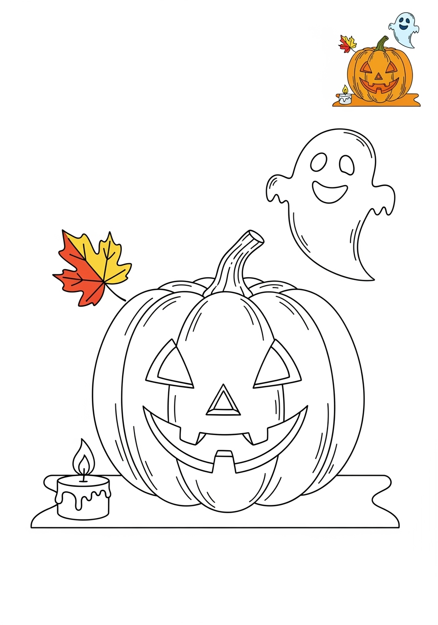 medium holidays and celebrations Halloween jack o lantern kids coloring page 0