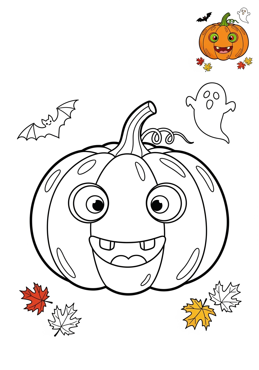 medium holidays and celebrations Halloween pumpkin kids coloring page 0