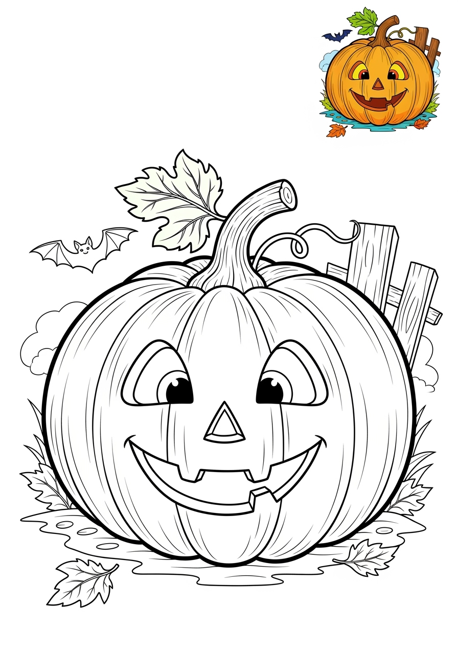 medium holidays and celebrations Halloween pumpkin kids coloring page 1