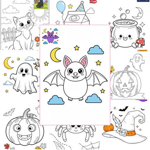 Medium Holidays and Celebrations Halloween Coloring Sheets Collections Thumbnail