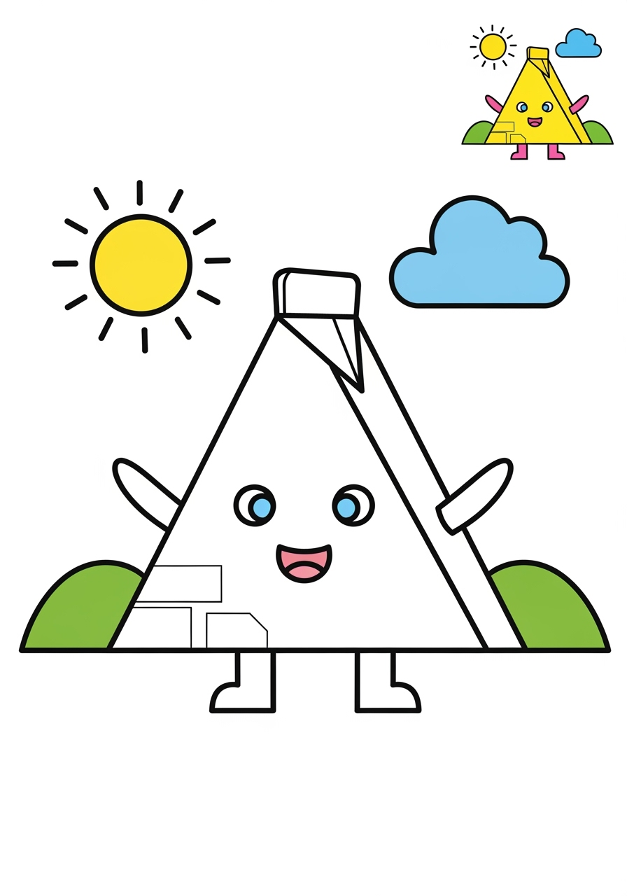 medium musical instruments Percussion triangle kids coloring page 0