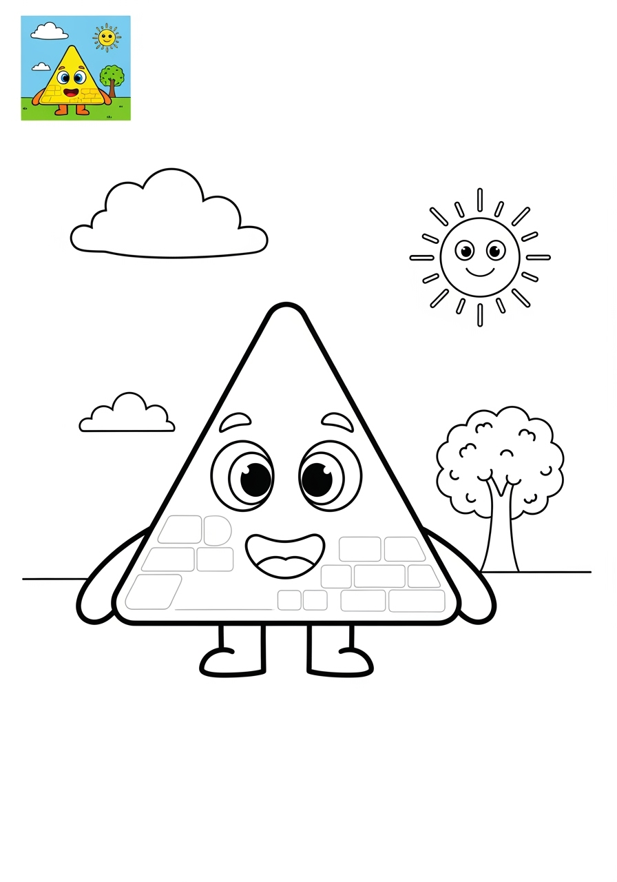 medium musical instruments Percussion triangle kids coloring page 1