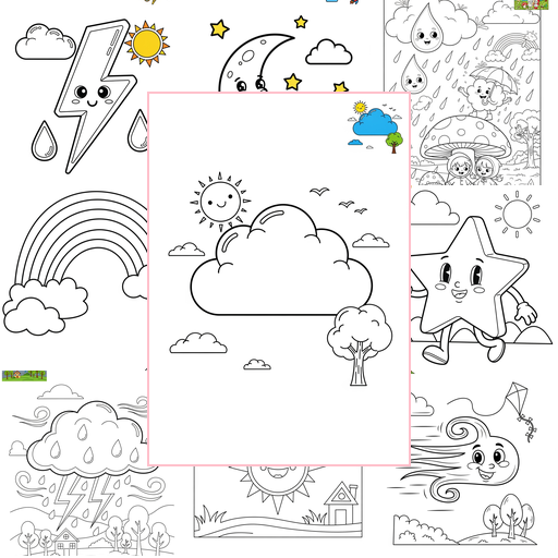 Medium Nature and Scenery Weather & Sky Coloring Sheets Collections Thumbnail