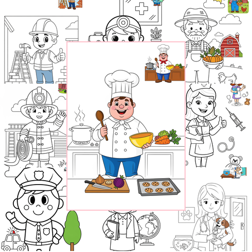 Medium People and Professions Community Helpers Coloring Sheets Collections Thumbnail