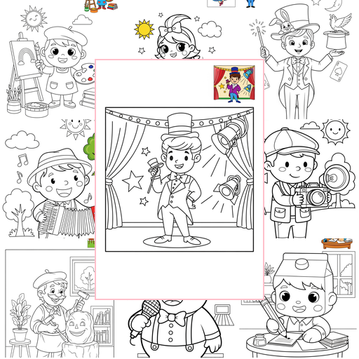 Medium People and Professions Artists & Performers Coloring Sheets Collections Thumbnail