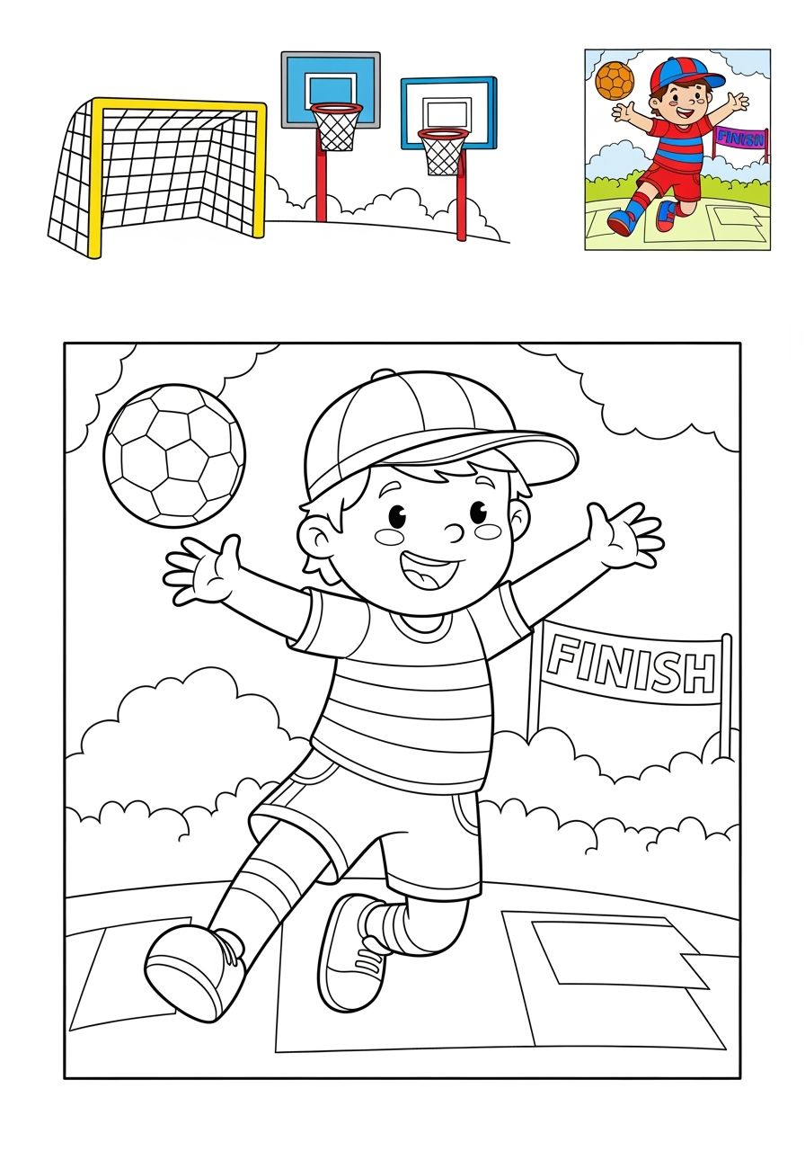 medium people and professions Sports & Athletes athlete kids coloring page 0
