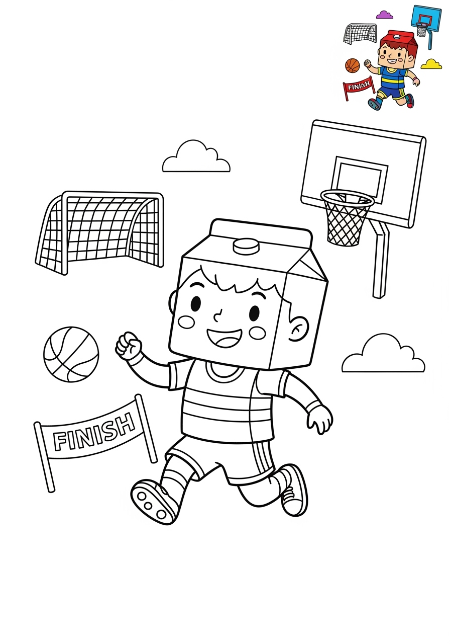 medium people and professions Sports & Athletes athlete kids coloring page 1