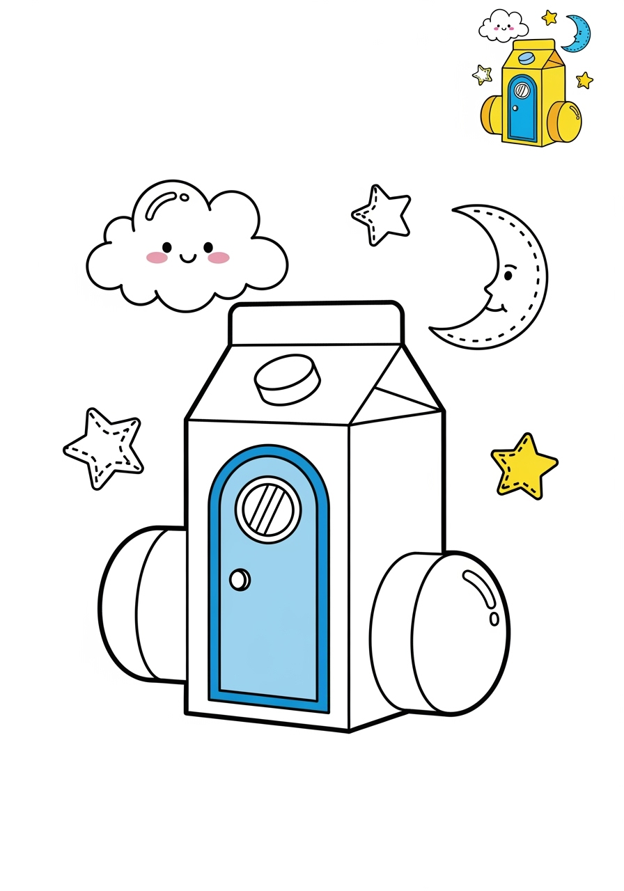 medium space and astronomy Spacecraft capsule kids coloring page 0