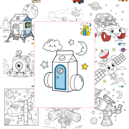 Medium Space and Astronomy Spacecraft Coloring Sheets Collections Thumbnail
