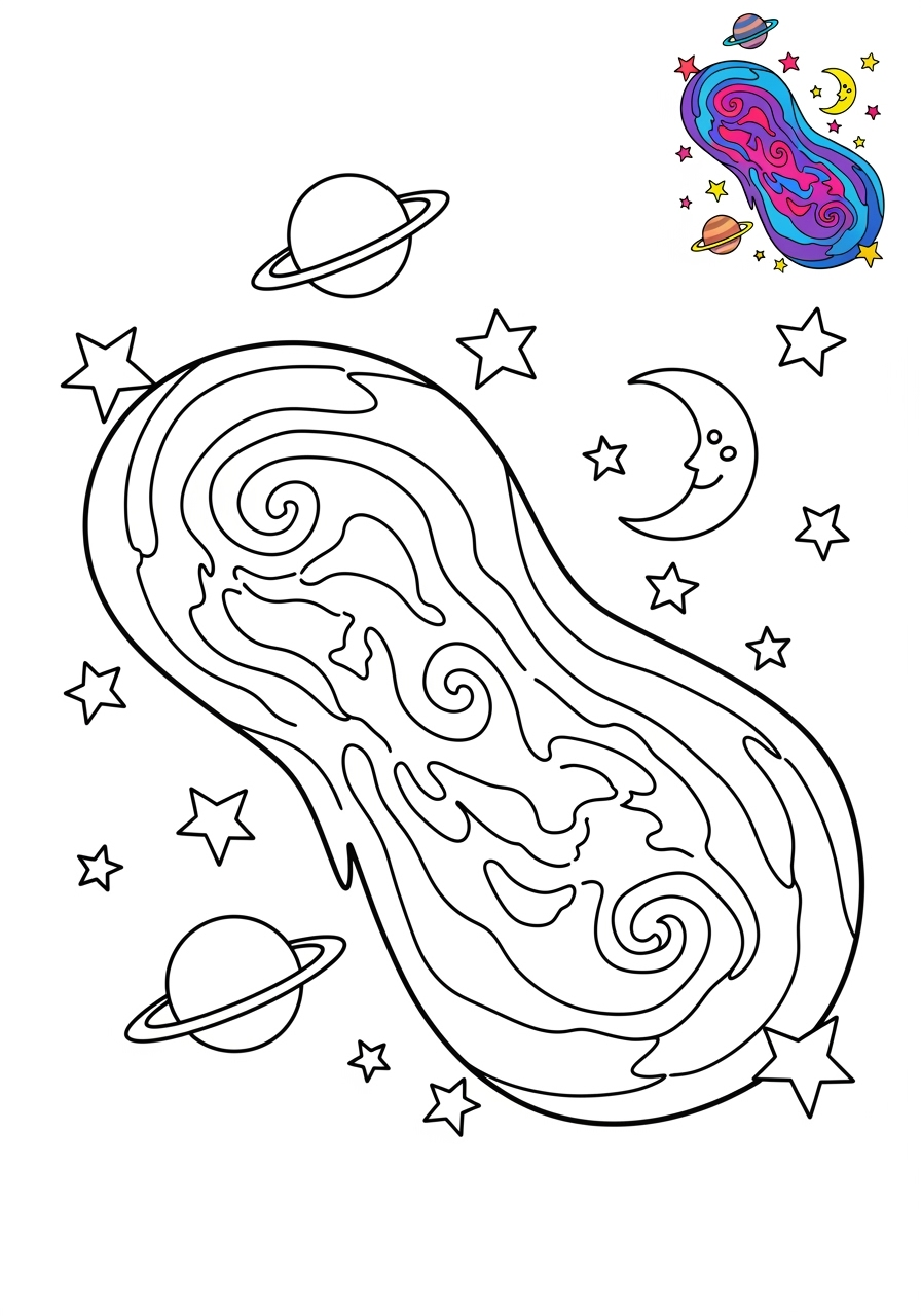 medium space and astronomy Celestial Bodies nebula kids coloring page 0