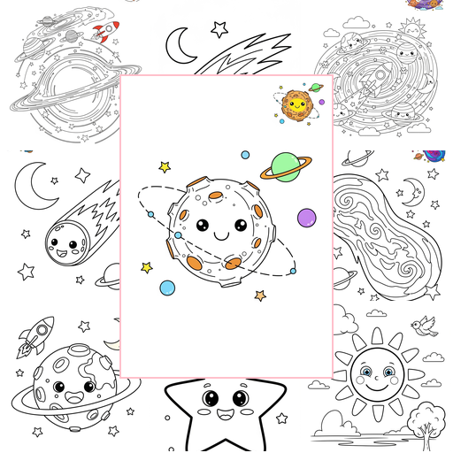 Medium Space and Astronomy Celestial Bodies Coloring Sheets Collections Thumbnail