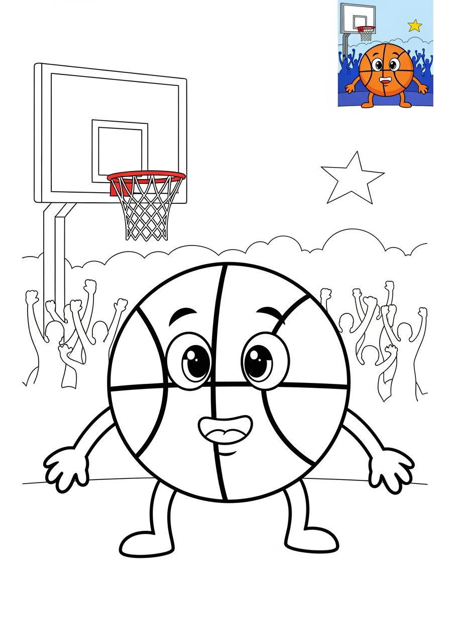 medium sports and activities Ball Sports basketball kids coloring page 0