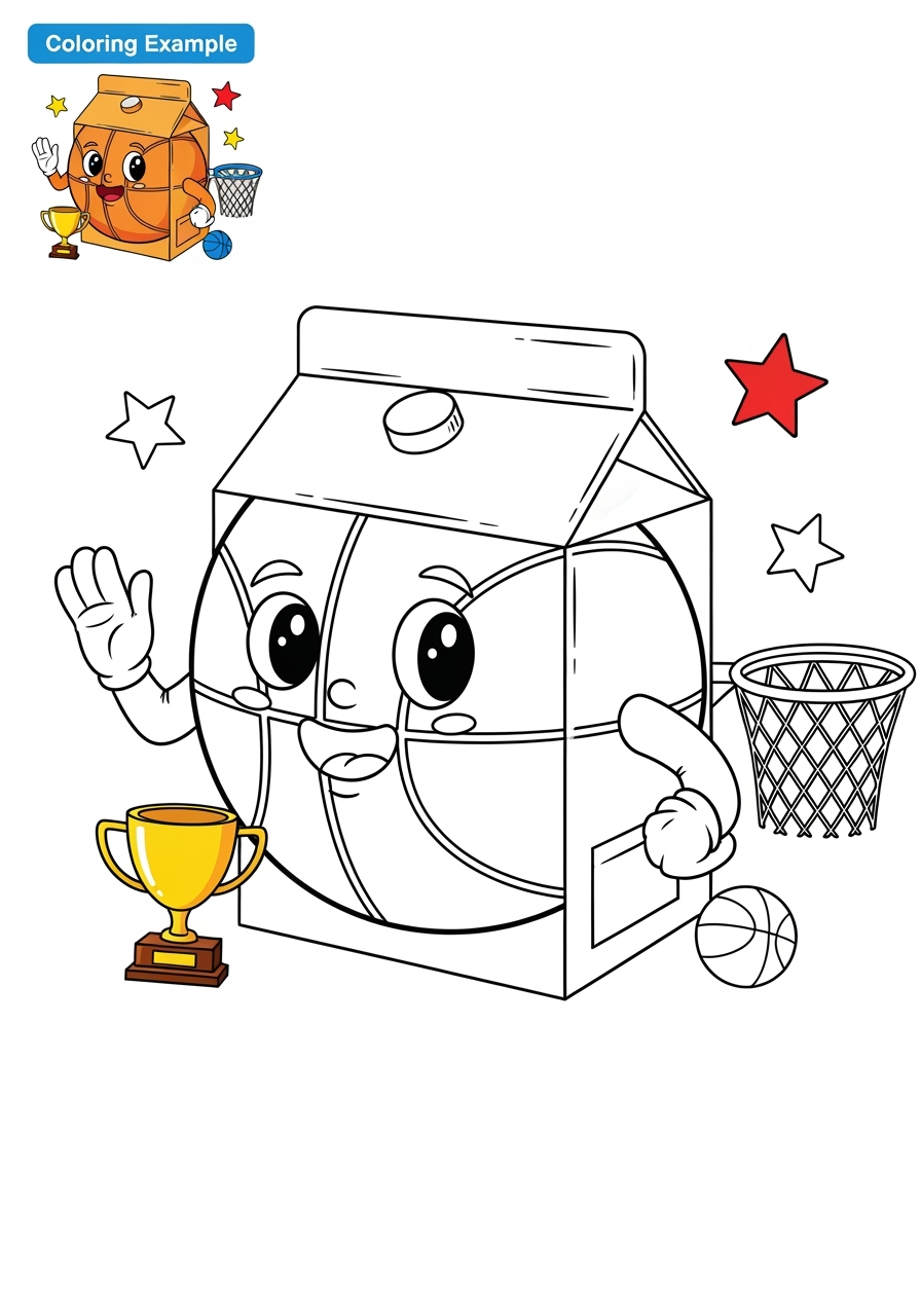 medium sports and activities Ball Sports basketball kids coloring page 1