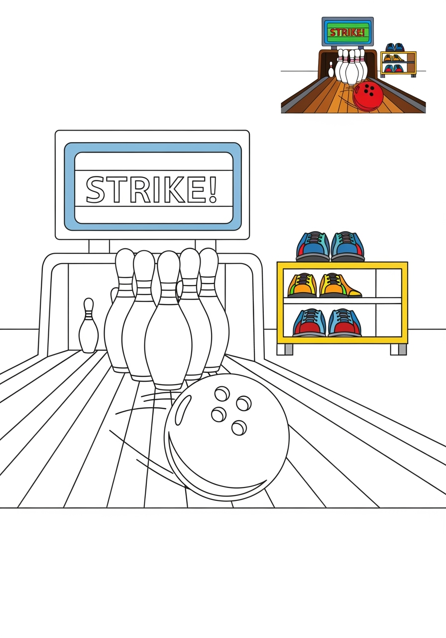 medium sports and activities Ball Sports bowling kids coloring page 0