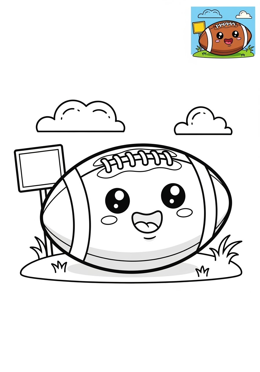 medium sports and activities Ball Sports football kids coloring page 0