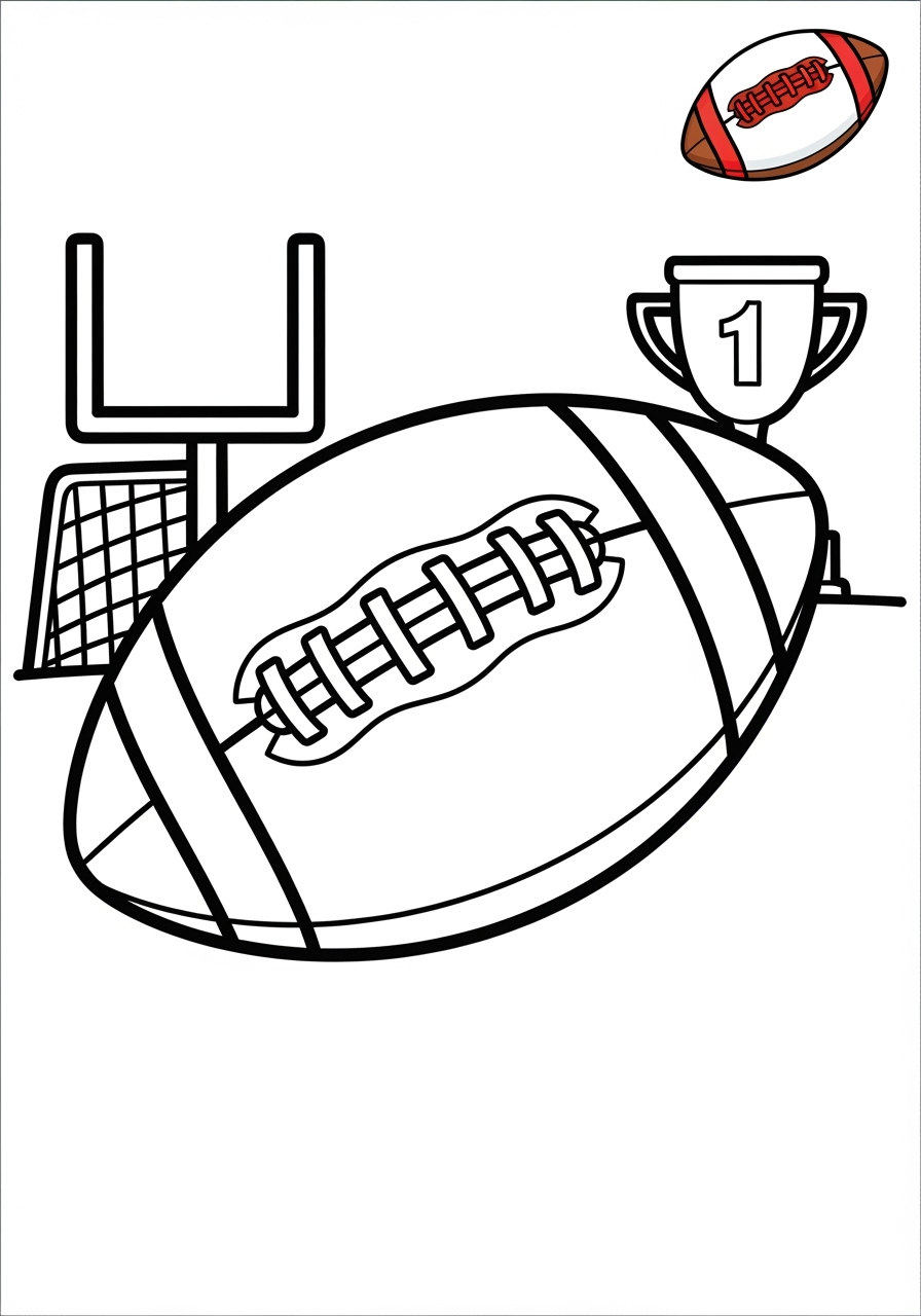 medium sports and activities Ball Sports football kids coloring page 1