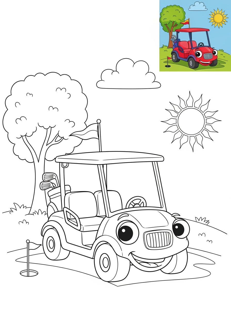 medium sports and activities Ball Sports golf kids coloring page 0