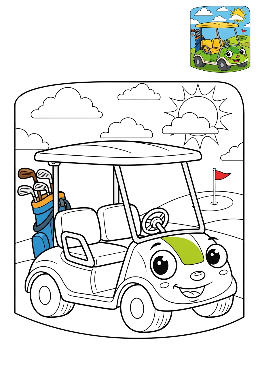 medium sports and activities Ball Sports golf kids coloring page 1