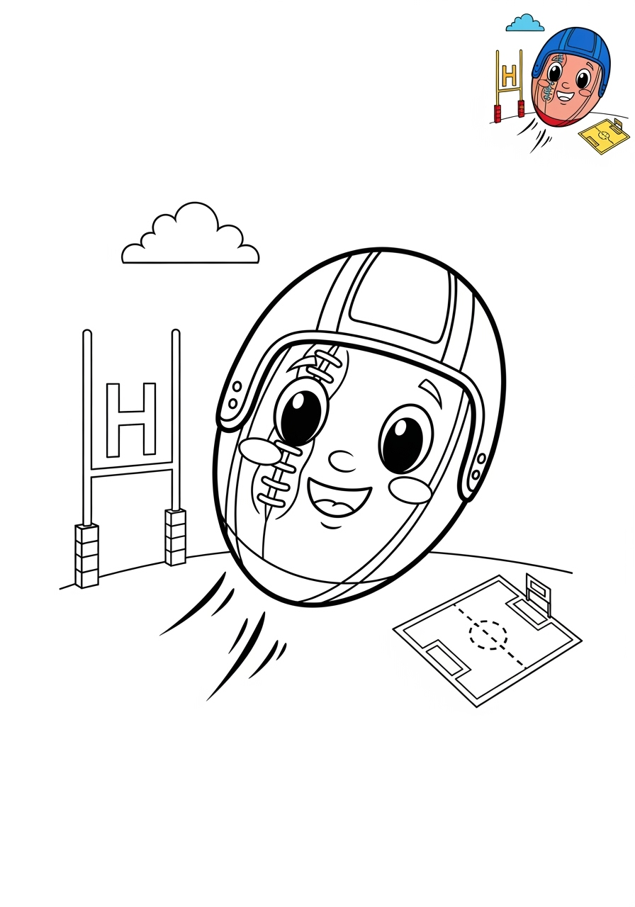 medium sports and activities Ball Sports rugby kids coloring page 1