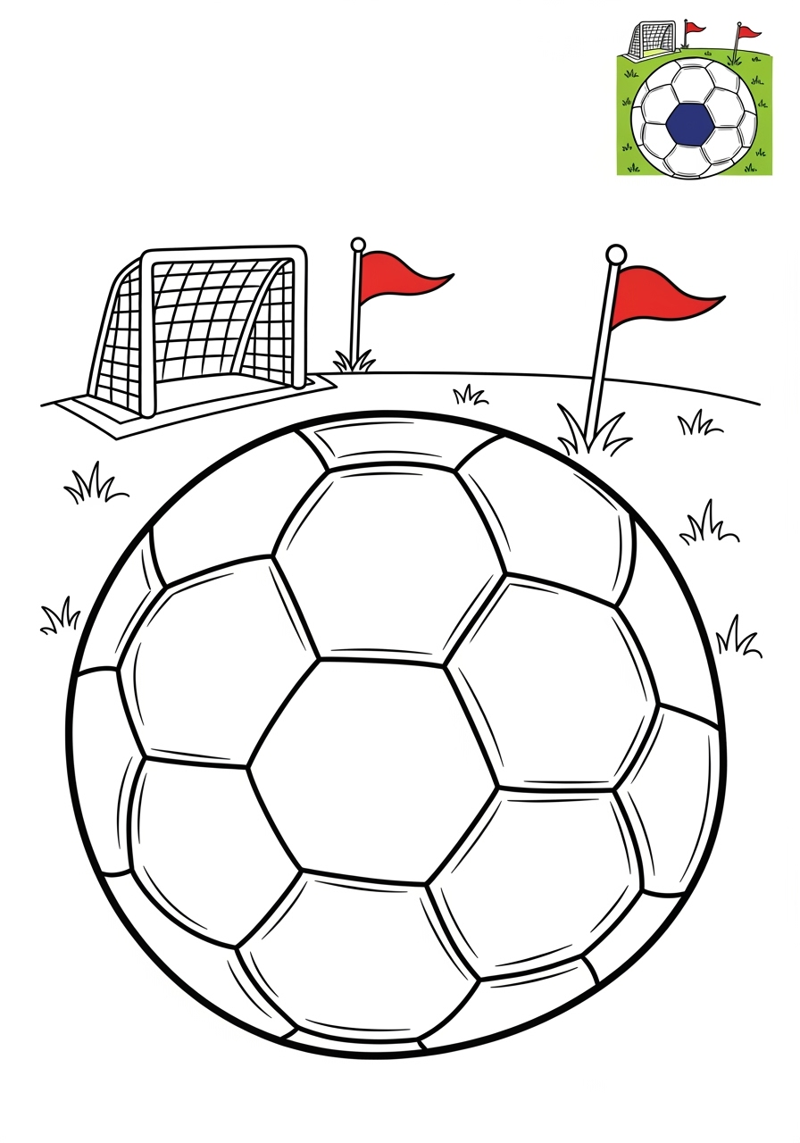 medium sports and activities Ball Sports soccer ball kids coloring page 0