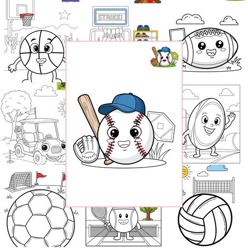 Medium Sports and Activities Ball Sports Coloring Sheets Collections Thumbnail