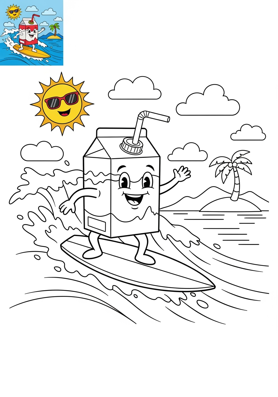 medium sports and activities Outdoor Activities surfing kids coloring page 0