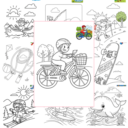 Medium Sports and Activities Outdoor Activities Coloring Sheets Collections Thumbnail