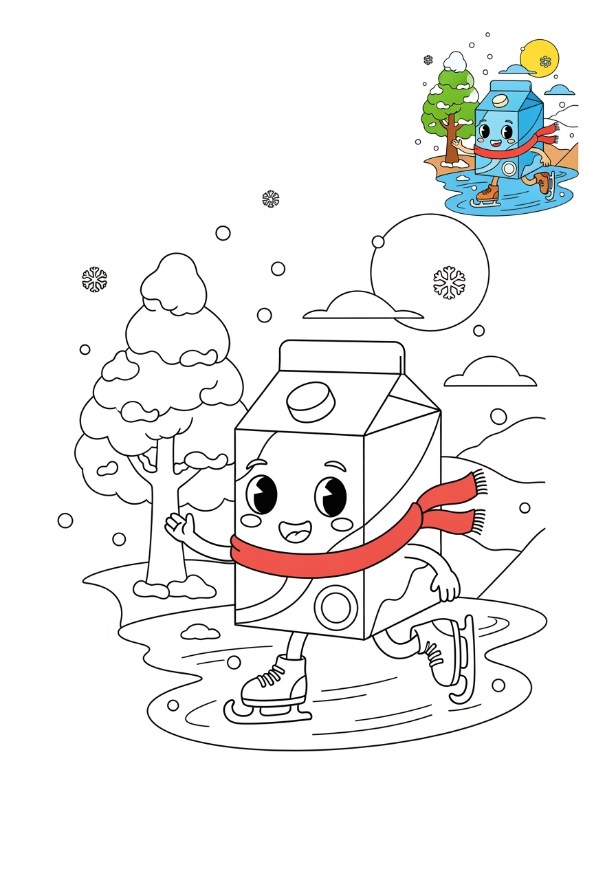 medium sports and activities Winter Sports ice skating kids coloring page 0