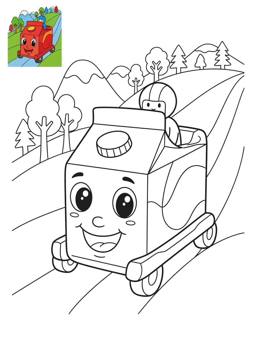 medium sports and activities Winter Sports luge kids coloring page 1