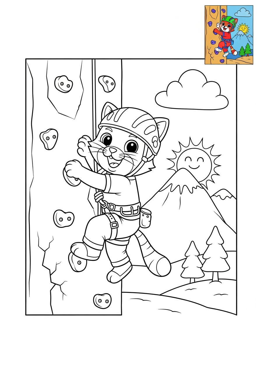 medium sports and activities Other Games climbing kids coloring page 0
