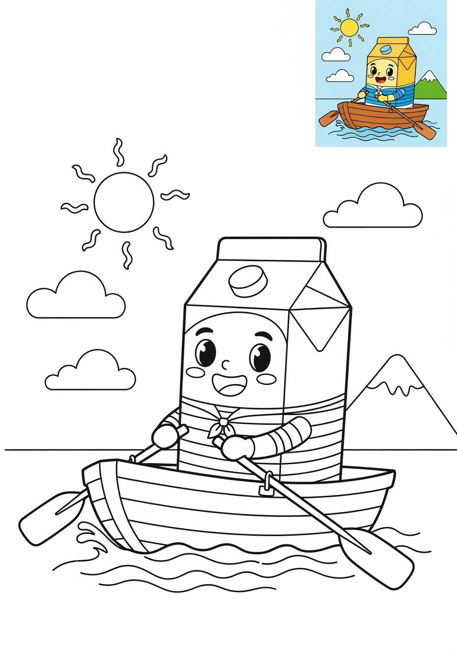 medium sports and activities Other Games rowing kids coloring page 1