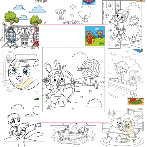Medium Sports and Activities Other Games Coloring Sheets Collections Thumbnail