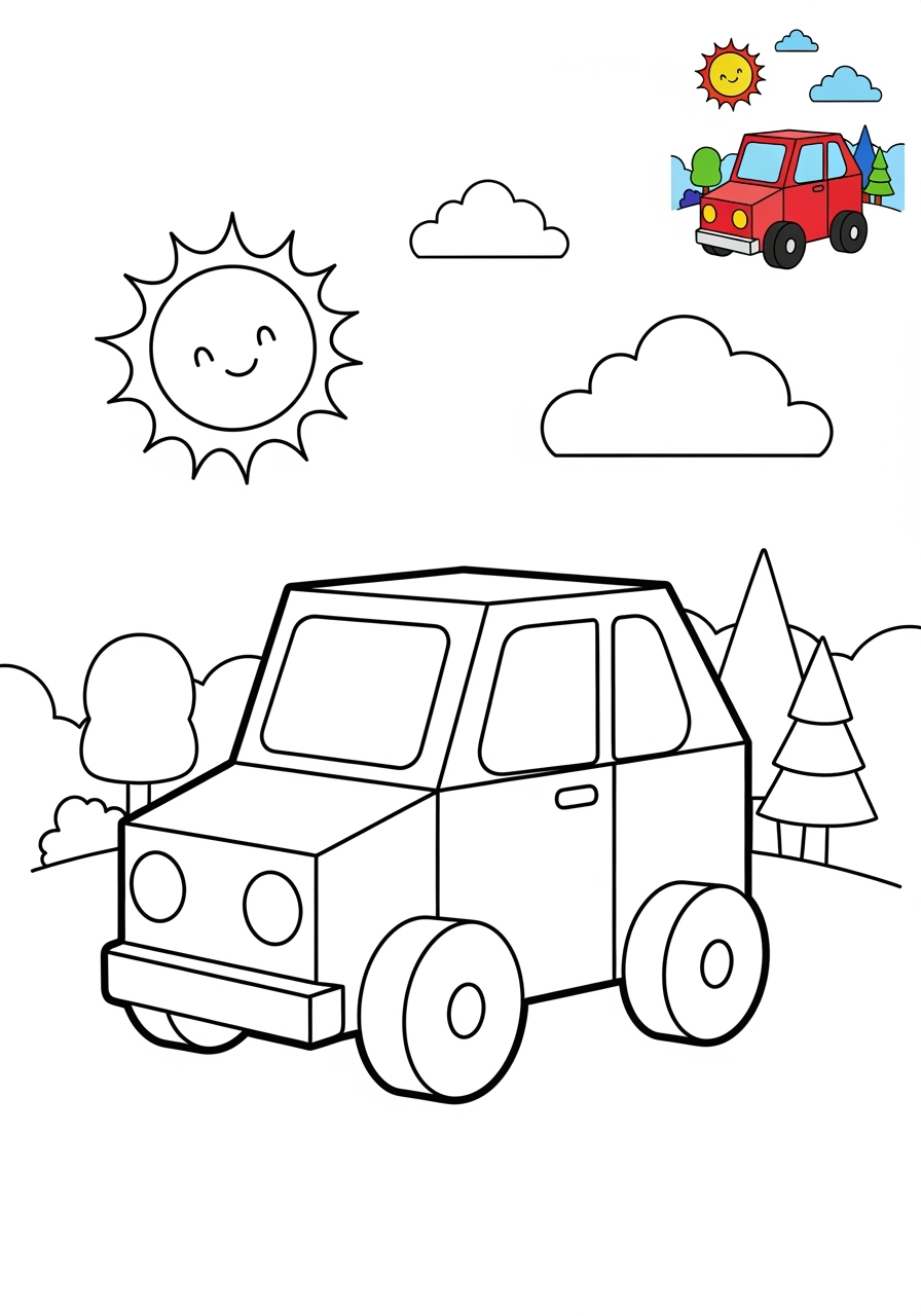 medium toys and games Classic Toys car toy kids coloring page 1
