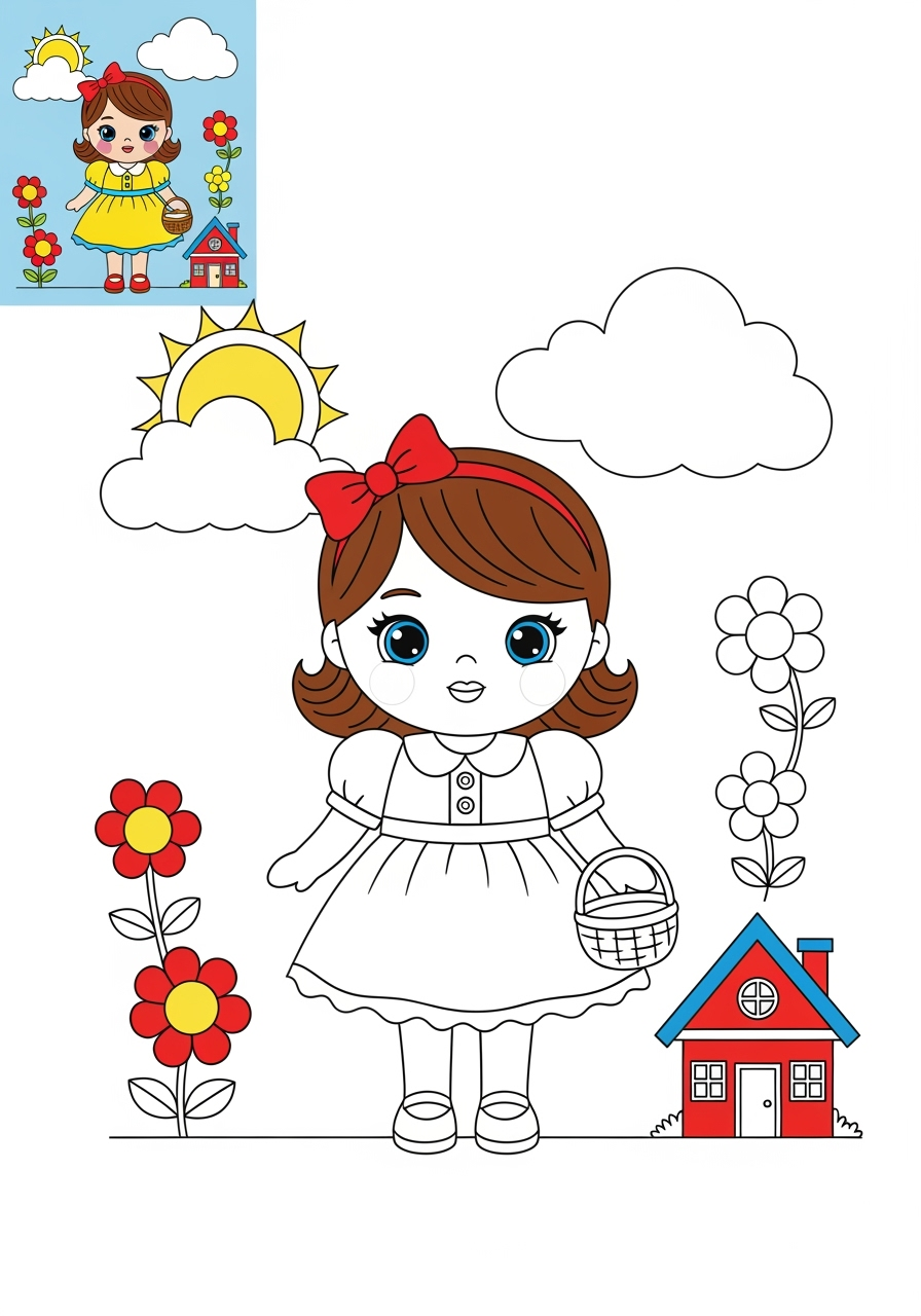 medium toys and games Classic Toys doll kids coloring page 0