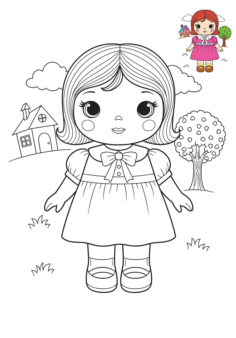 medium toys and games Classic Toys doll kids coloring page 1