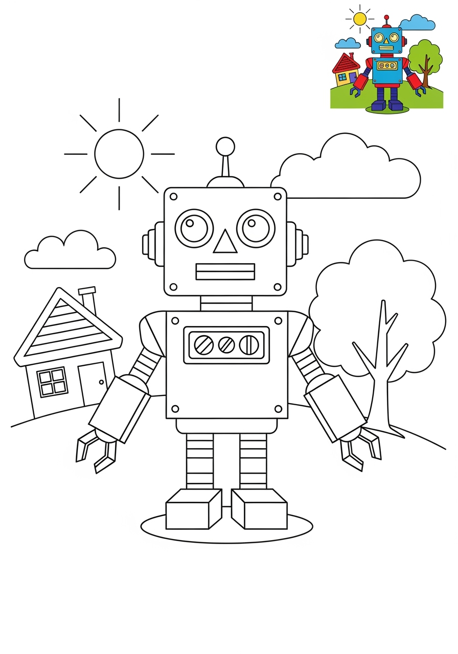 medium toys and games Classic Toys robot kids coloring page 0