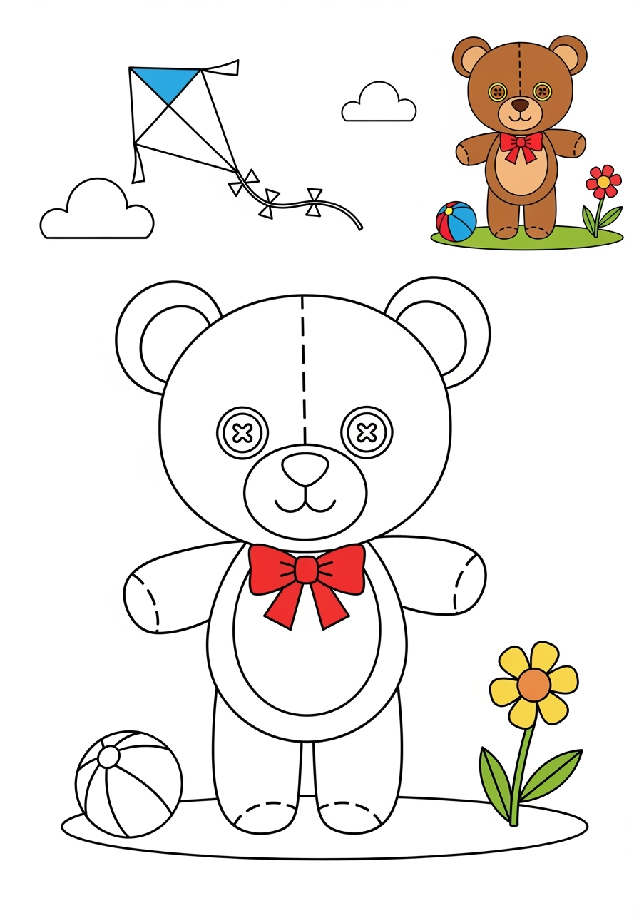 medium toys and games Classic Toys teddy bear kids coloring page 0