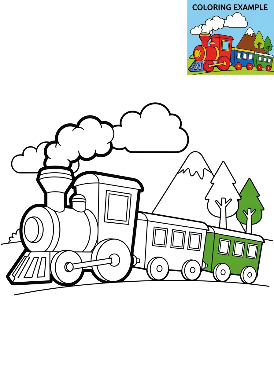 medium toys and games Classic Toys train toy kids coloring page 0